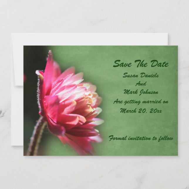 Rote Blume Hochzeit Save The Date (Vorderseite)