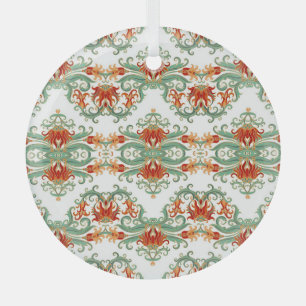 Rote Blume im chinesischen Stil Ornament Aus Glas