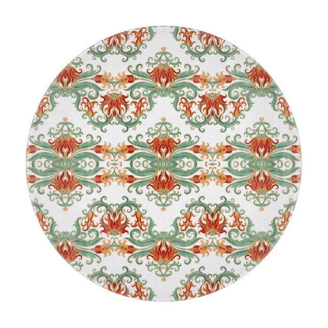 Rote Blume im chinesischen Stil Schneidebrett (Vorderseite)