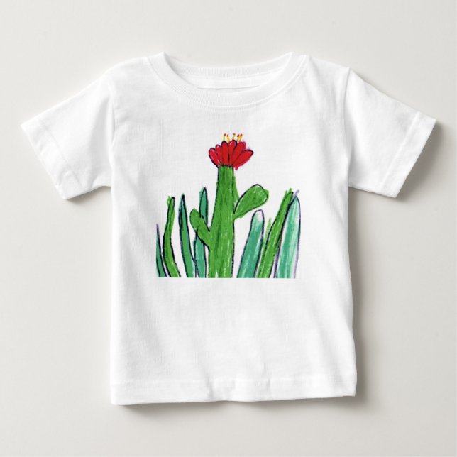 Rote Blume im Gras Baby T-shirt (Vorderseite)