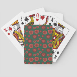 Rote Blume im grünen Hintergrund Spielkarten