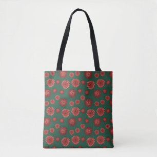 Rote Blume im grünen Hintergrund Tasche