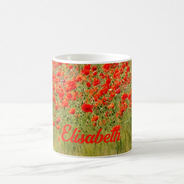 rote Blume Kaffeetasse (Mittel)