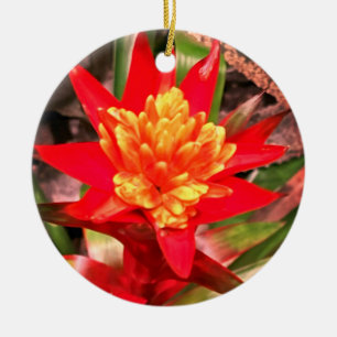 Rote Blume Keramik Ornament