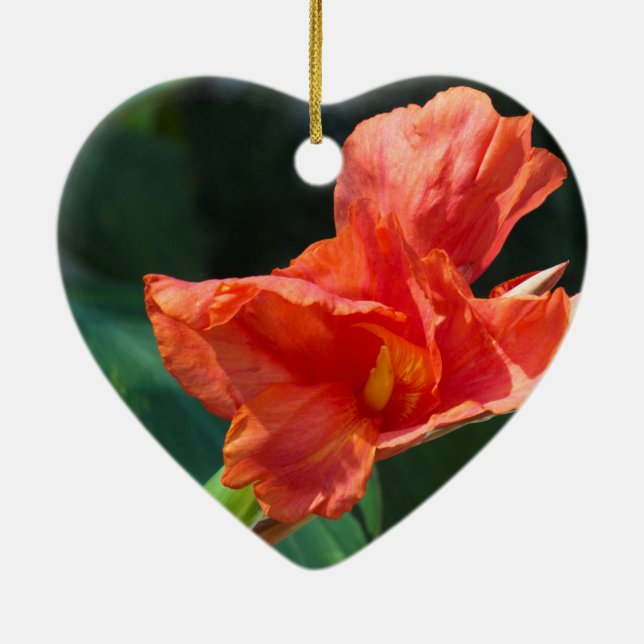 Rote Blume Keramik Ornament (Hinten)