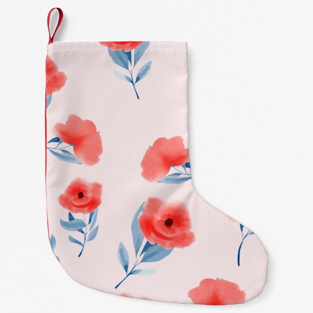Rote Blume Kleiner Weihnachtsstrumpf (Vorderseite)