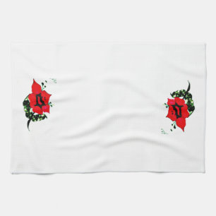 Rote Blume Küchentuch