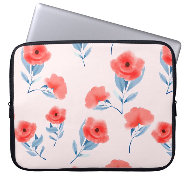 Rote Blume Laptopschutzhülle (Vorderseite)