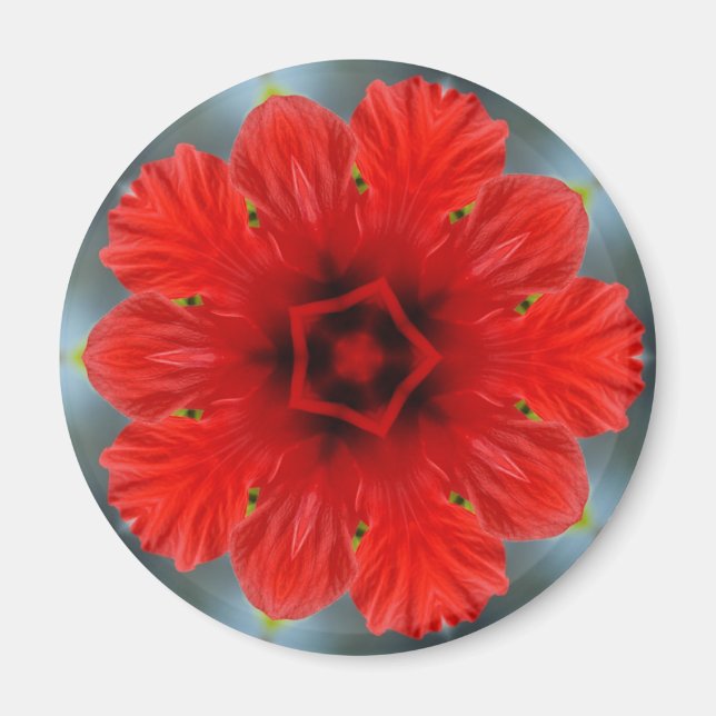 Rote Blume Magnet (Vorne)