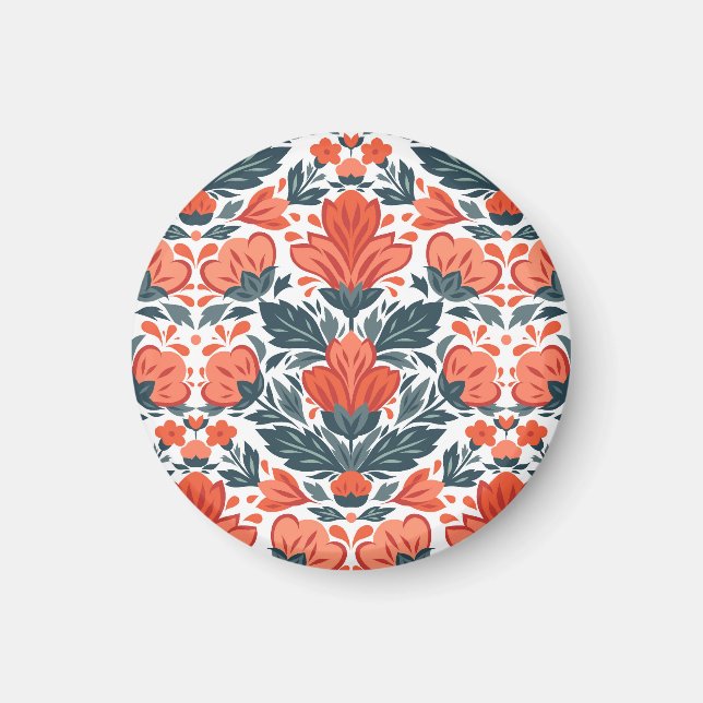 Rote Blume Magnet (Vorne)