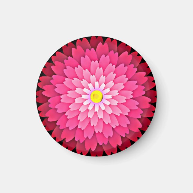 Rote Blume Magnet (Vorne)