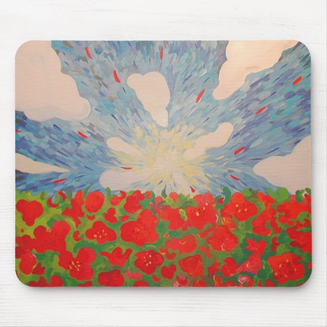 Rote Blume Maus Pad Mousepad (Vorne)