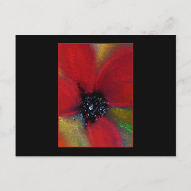 Rote Blume, Mohn. Postkarte (Vorderseite)