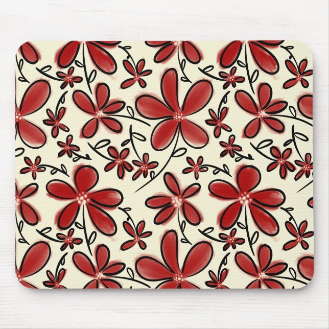 Rote Blume Mousepad (Vorne)