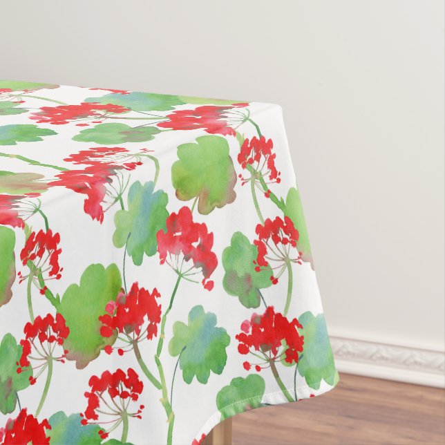 Rote Blume (Pelargonium) Tischdecke (Beispiel)