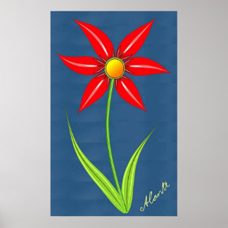 Rote Blume Poster