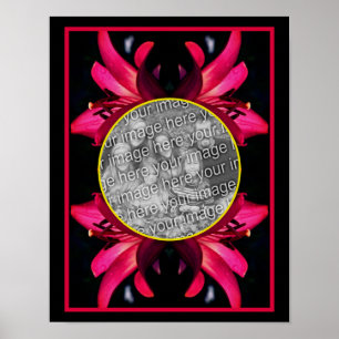 Rote Blume Rahmen erstellen Sie Ihr eigenes Foto Poster