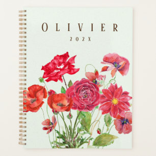 Rote Blume Rose Mohnfarbenmalerei Planer