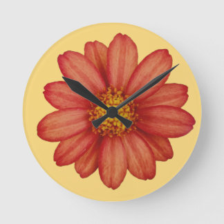 rote Blume Runde Wanduhr