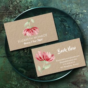 Rote Blume Salon Makup Haar Treppenaufgang Visitenkarte