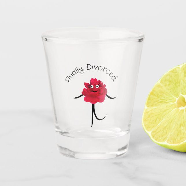 Rote Blume Schnapsglas (Vorderseite)