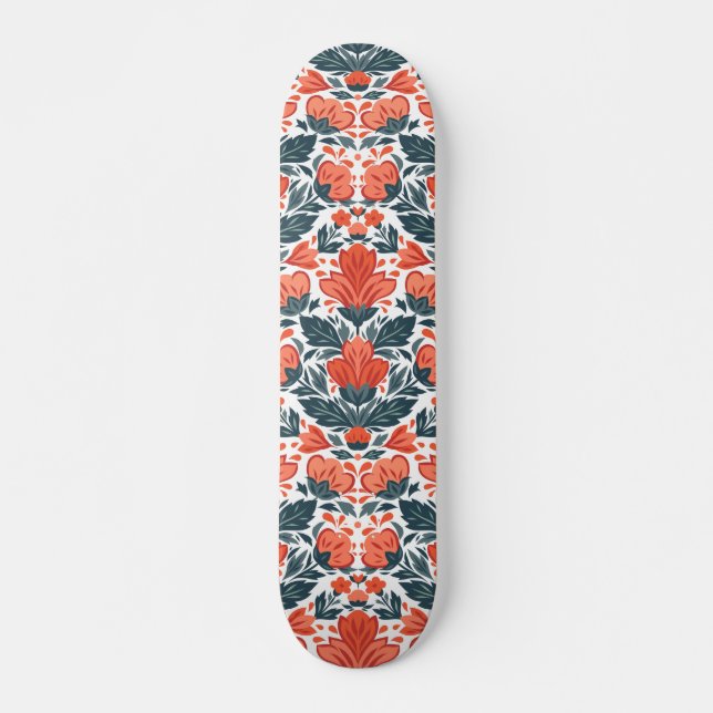 Rote Blume Skateboard (Vorne)