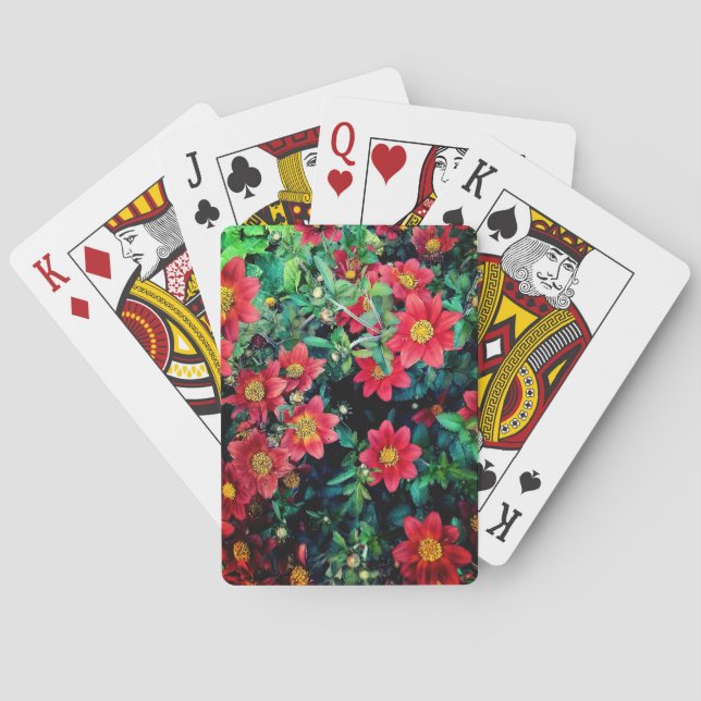 Rote Blume Spielkarten (Rückseite)