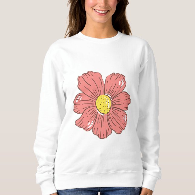 Rote Blume Sweatshirt (Vorderseite)