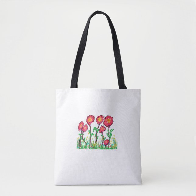 Rote Blume Tasche (Vorderseite)