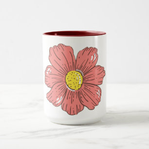 Rote Blume Tasse