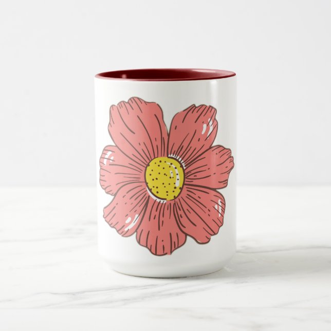 Rote Blume Tasse (Zentrum)