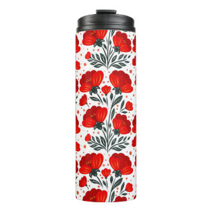 Rote Blume Thermosbecher