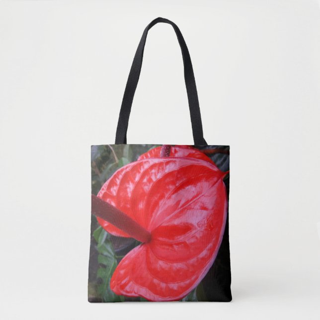 Rote Blume Tote Tasche (Vorderseite)