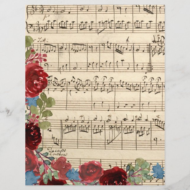 Rote Blume über Musik und das Schreiben von Scrapb (Vorderseite)