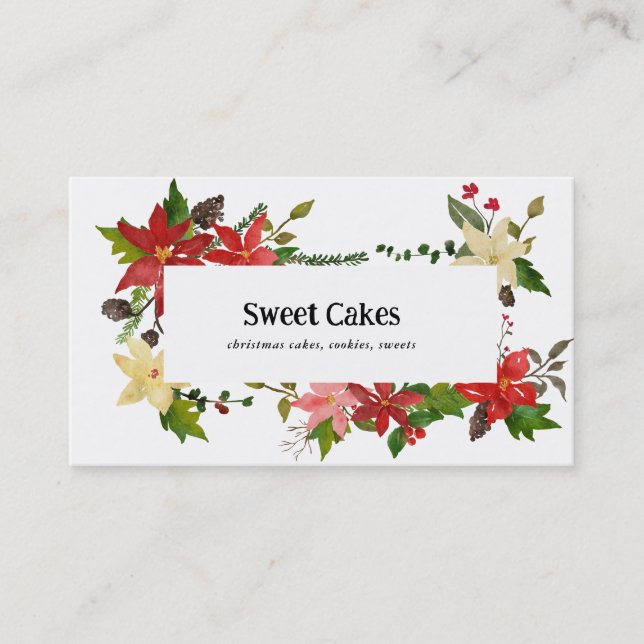 Rote Blume Weihnachtsbäckerei Visitenkarte (Vorderseite)