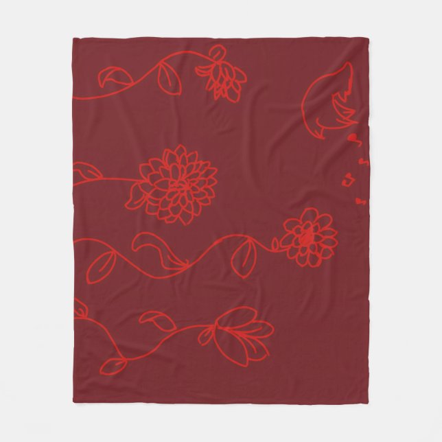 Rote Blumen Decke (Vorderseite)