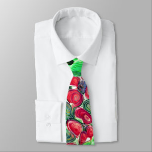 Rote Blumen Fantasy Mini Krawatte