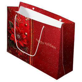 Rote Blumen-Feiertags-Geschenktüte Große Geschenktüte