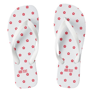 Rote Blumen gedruckte Sandalen mit Text stylish