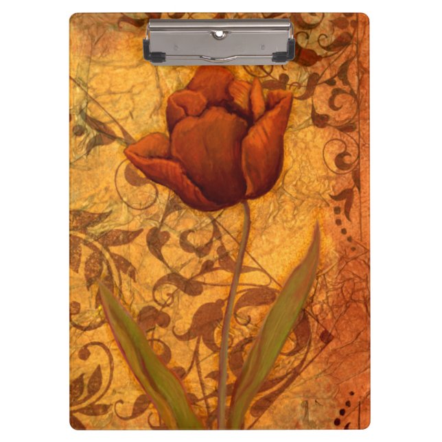 Rote Blumen II Klemmbrett (Vorderseite)