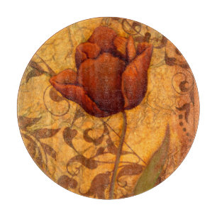 Rote Blumen II Schneidebrett