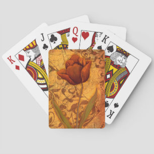 Rote Blumen II Spielkarten