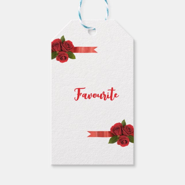 Rote Blumen Liebling Geschenkanhänger (Vorderseite)