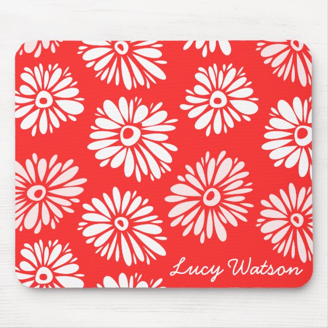 Rote Blumen-Mauspad Mousepad (Vorne)