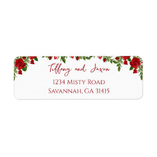 Rote Blumen Moderne Eleganz Romantische Adresse