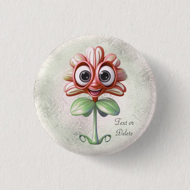 Rote Blumen-Schaltfläche Button (Vorderseite)
