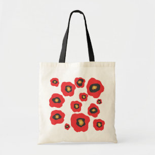Rote Blumen-Taschen Tragetasche