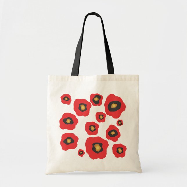 Rote Blumen-Taschen Tragetasche (Vorne)
