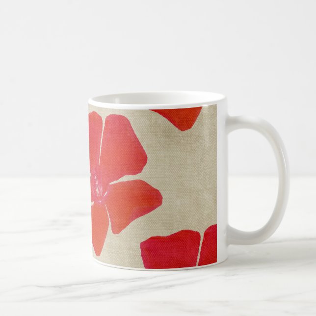 Rote Blumen-Tasse Kaffeetasse (Rechts)