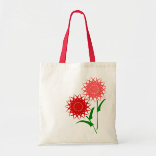 Rote Blumen Tragetasche